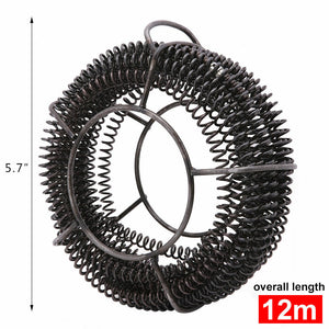 Plumber Drain Snake Pipe Metal Cleaner Pipeline Sewer 12M + 6 Drill Bit Tool Diy