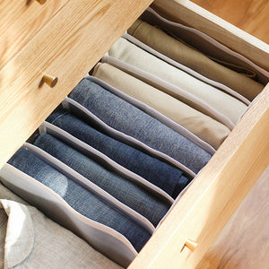 7 Grids Mesh Foldable Clothes Storage Jeans Pants Organizer