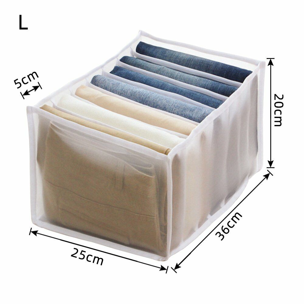 7 Grids Mesh Foldable Clothes Storage Jeans Pants Organizer