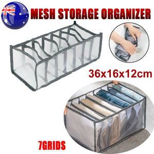 7 Grids Mesh Foldable Clothes Storage Jeans Pants Organizer