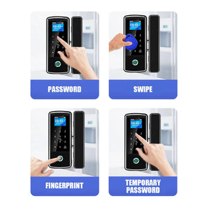 Smart Door Lock For Glass Fingerprint Password App Card Frameless