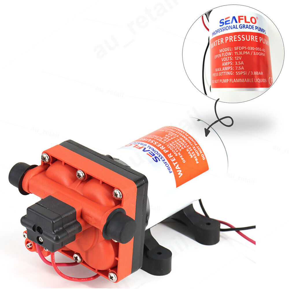 Seaflo 55Psi Pressure 12V Water Pump 11.3Lpm For Caravan Rv Boat Camper Trailer