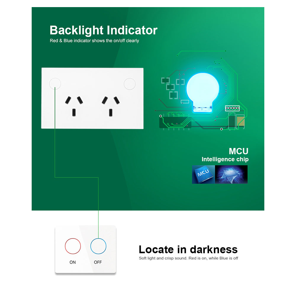 Smart Home Wifi Socket Double Gpo Power Point Wall Outlet Switch Au