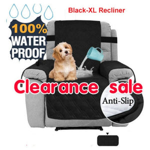 Black Xl Recliner Waterproof Chair Cover With Non Slip Strap For