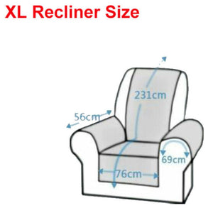 Black Xl Recliner Waterproof Chair Cover With Non Slip Strap For