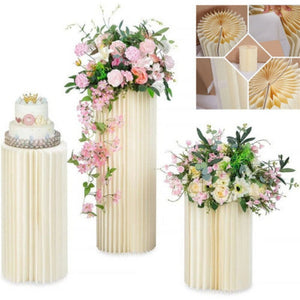 3 Pcs Carboard Round Plinth Cylinder Pedestal Wedding Flower Display Stand