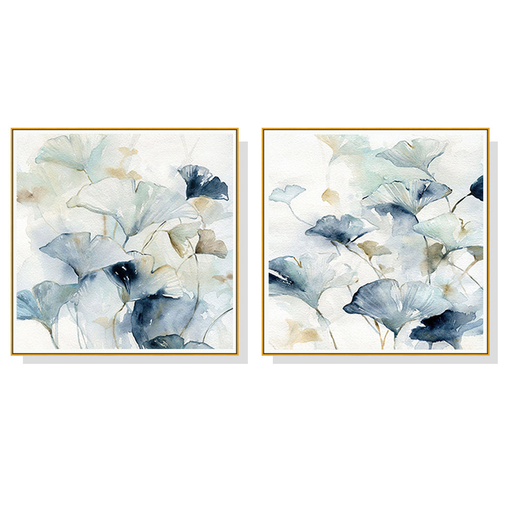 60Cmx60cm Gingko Leaves By Carol Robinson 2 Sets Gold Frame Canvas Wall Art