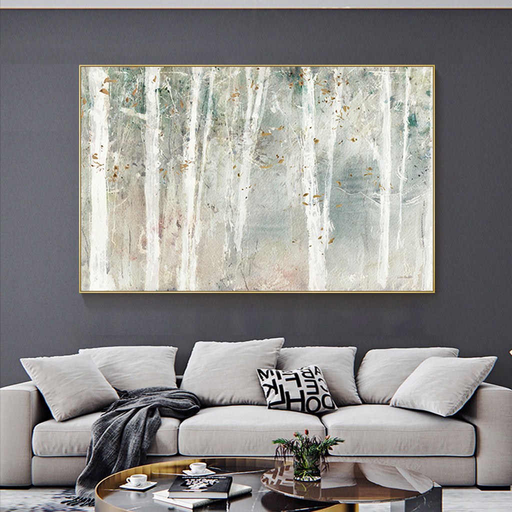 50Cmx70cm Forest Hang Painting Style Gold Frame Canvas Wall Art