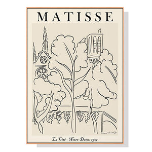 50Cmx70cm Line Art By Henri Matisse Wood Frame Canvas Wall