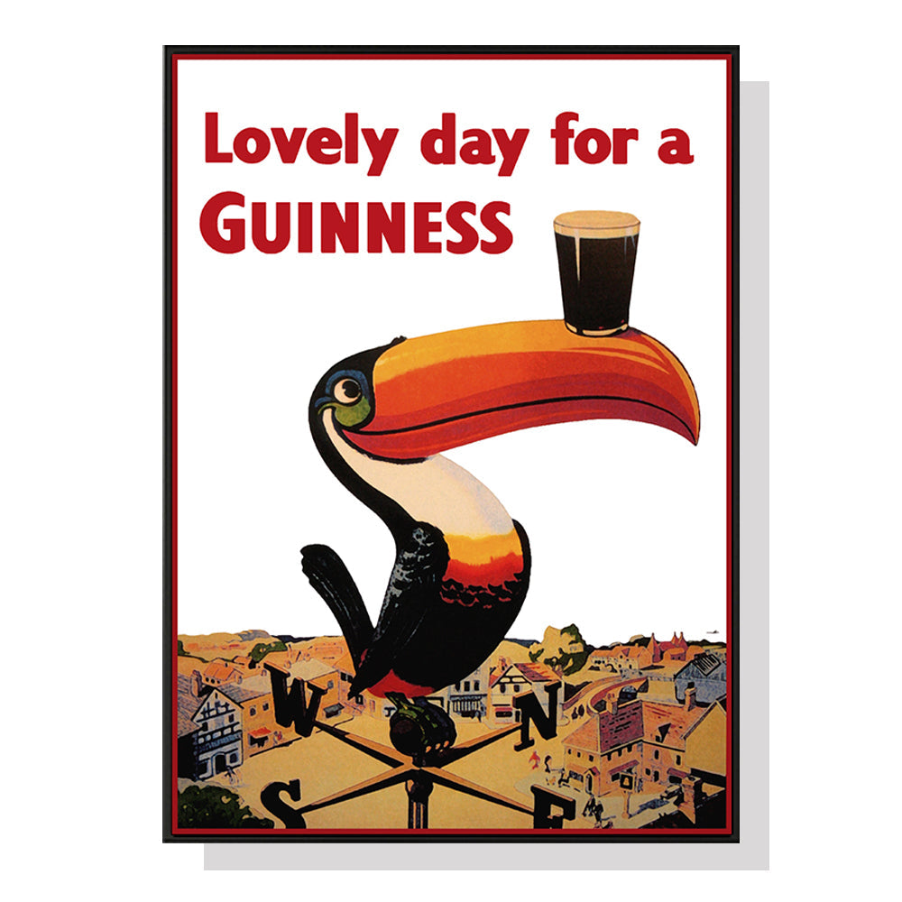 50Cmx70cm Beer Lovely Day For A Guinness Black Frame Canvas Wall Art