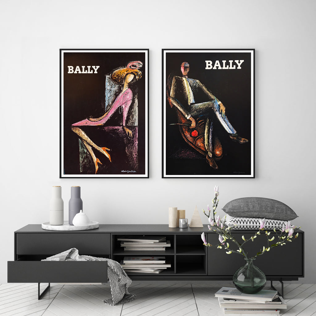 50Cmx70cm Bally Man & Woman 2 Sets Black Frame Canvas Wall Art