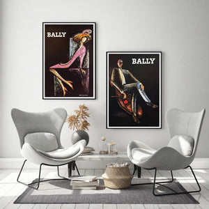 50Cmx70cm Bally Man & Woman 2 Sets Black Frame Canvas Wall Art