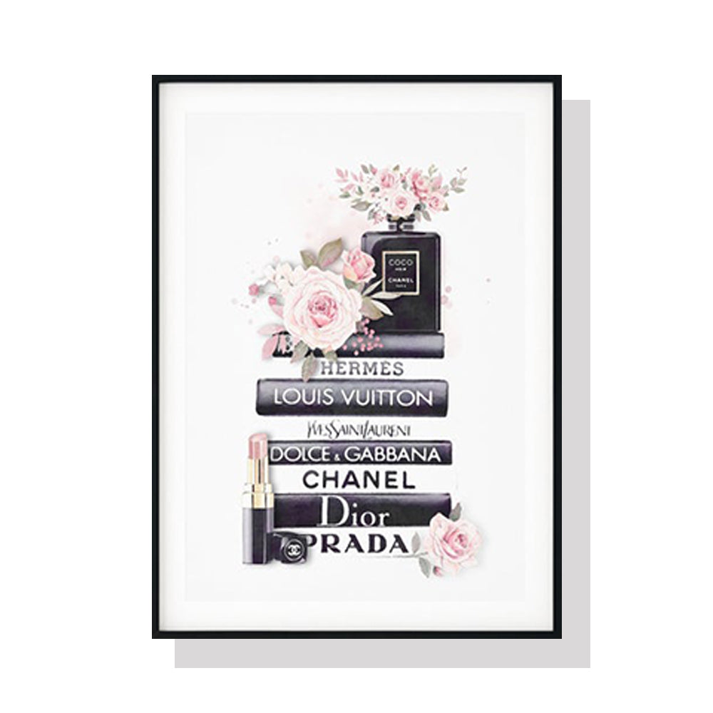 50Cmx70cm Fashion Book Black Frame Canvas Wall Art