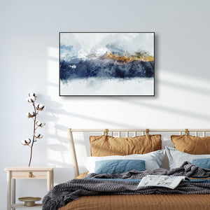 50Cmx70cm Abstract Sunlight Mountains Black Frame Canvas Wall Art