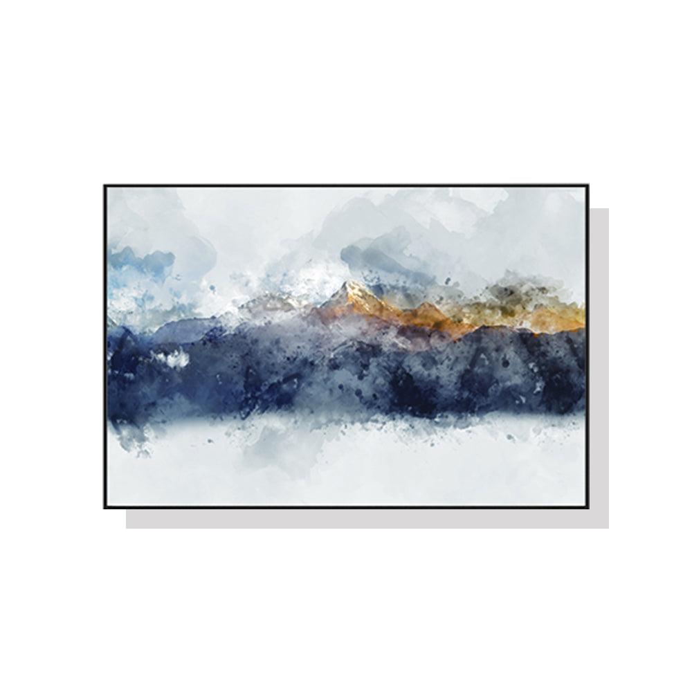 50Cmx70cm Abstract Sunlight Mountains Black Frame Canvas Wall Art