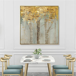 70Cmx70cm Golden Leaves 2 Sets Frame Canvas Wall Art