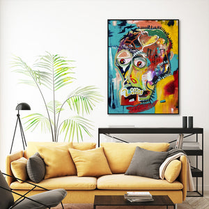 50Cmx70cm Pop Art Head Black Frame Canvas Wall