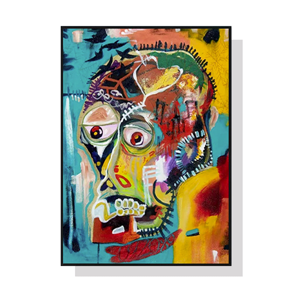 50Cmx70cm Pop Art Head Black Frame Canvas Wall