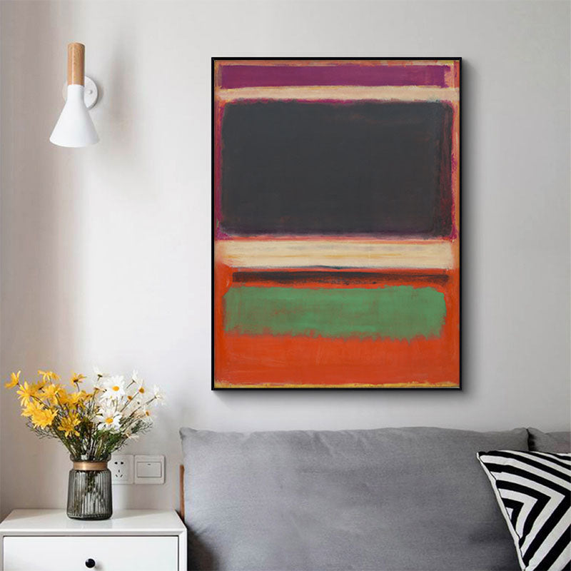 50Cmx70cm Black Orange Green By Mark Rothko Frame Canvas Wall Art