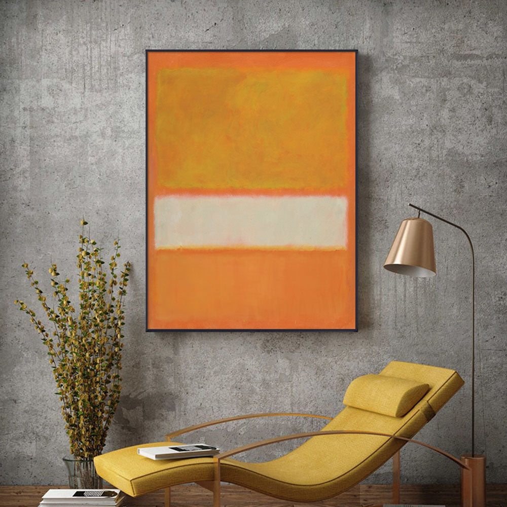 70Cmx100cm Yellow By Mark Rothko Black Frame Canvas Wall Art