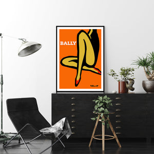 50Cmx70cm Orange Legs Black Frame Canvas Wall Art