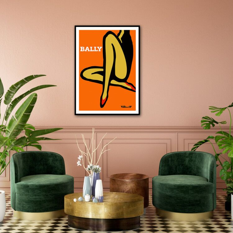 50Cmx70cm Orange Legs Black Frame Canvas Wall Art