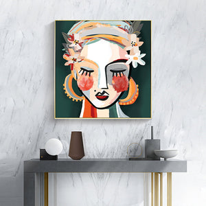 70Cmx70cm Sophie Ii Gold Frame Canvas Wall Art