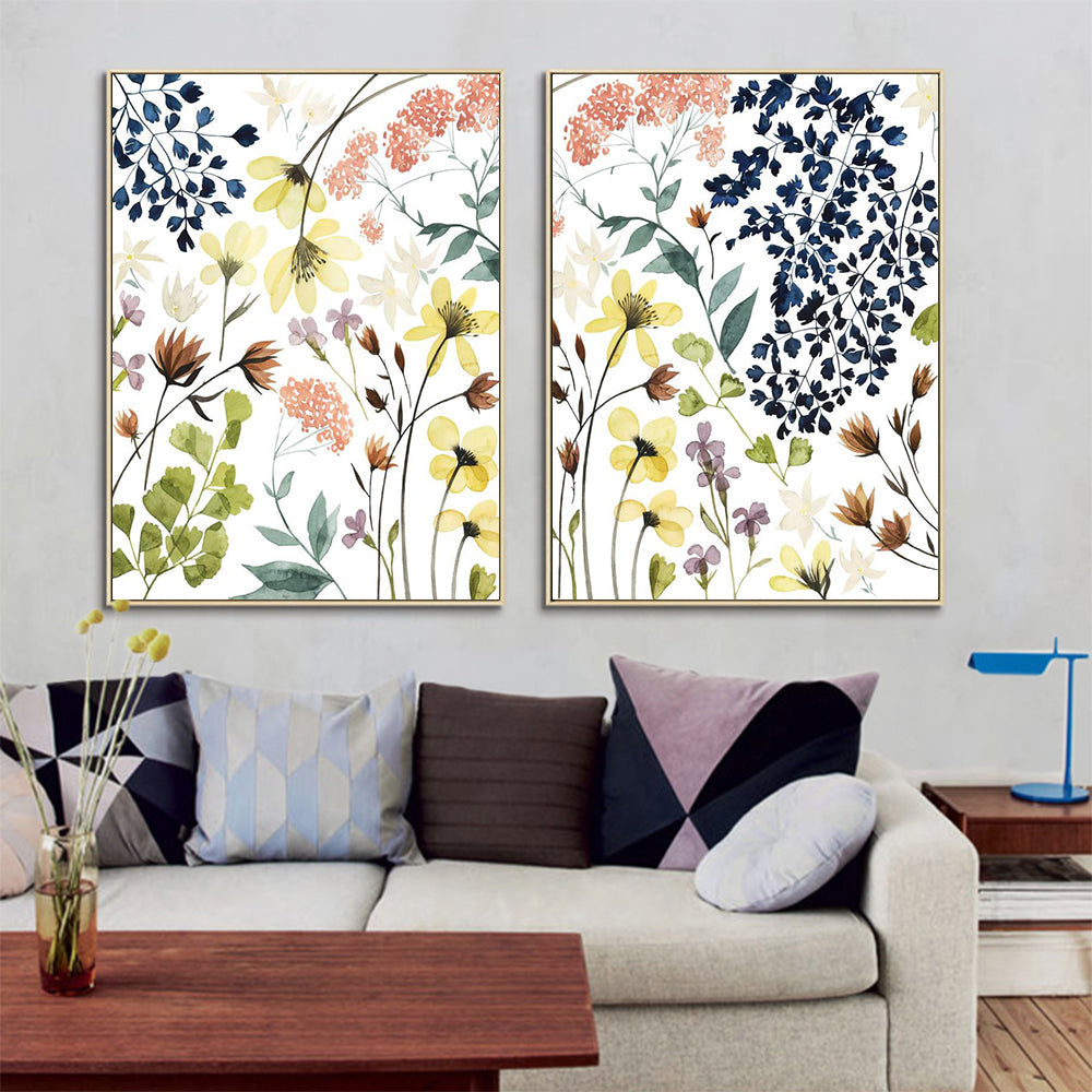 60Cmx90cm Flower Composition 2 Sets Gold Frame Canvas Wall Art