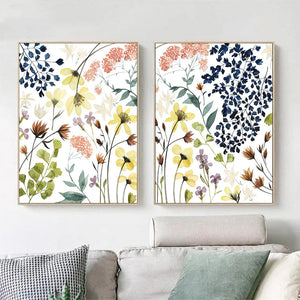 60Cmx90cm Flower Composition 2 Sets Gold Frame Canvas Wall Art