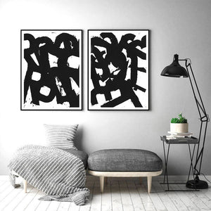 70Cmx100cm Rock N Roll 2 Sets Black Frame Canvas Wall Art