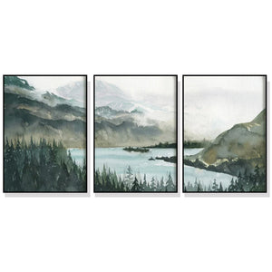 40Cmx60cm Landscape 3 Sets Black Frame Canvas Wall Art