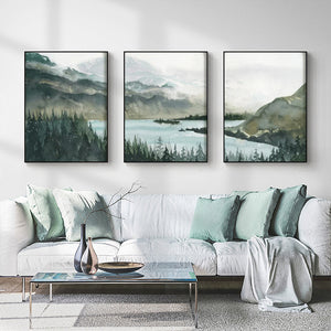 40Cmx60cm Landscape 3 Sets Black Frame Canvas Wall Art