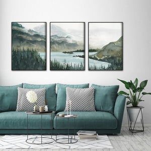 40Cmx60cm Landscape 3 Sets Black Frame Canvas Wall Art