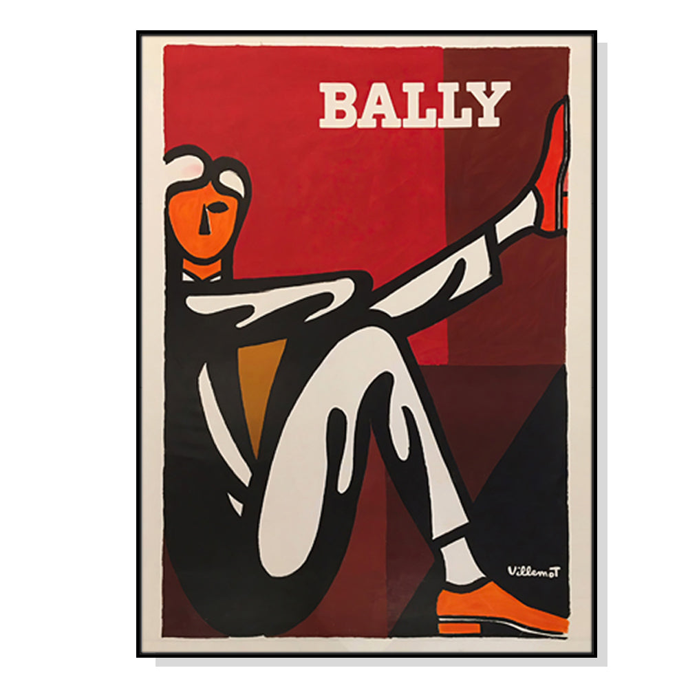 Wall Art 50Cmx70cm Bally Man By Villemot Black Frame Canvas