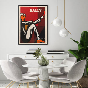 Wall Art 50Cmx70cm Bally Man By Villemot Black Frame Canvas