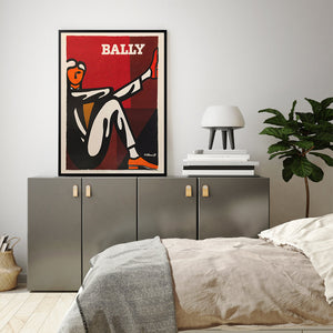 Wall Art 50Cmx70cm Bally Man By Villemot Black Frame Canvas