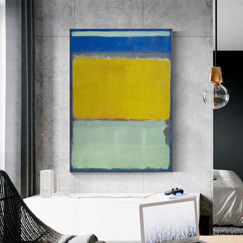 Wall Art 50Cmx70cm Blue Yellow Green By Mark Rothko Black Frame Canvas