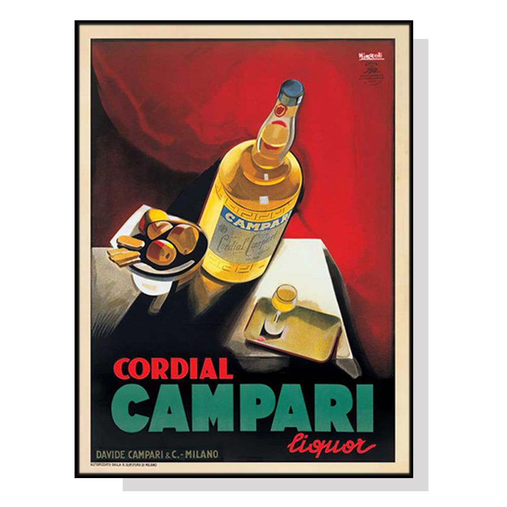 Wall Art 50Cmx70cm Cordial Campari Liquor Black Frame Canvas