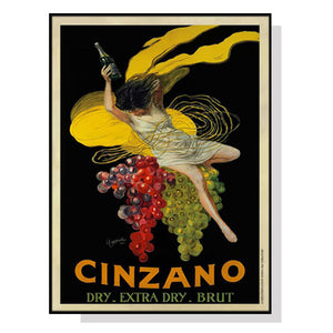 Wall Art 50Cmx70cm Cinzano Black Frame Canvas