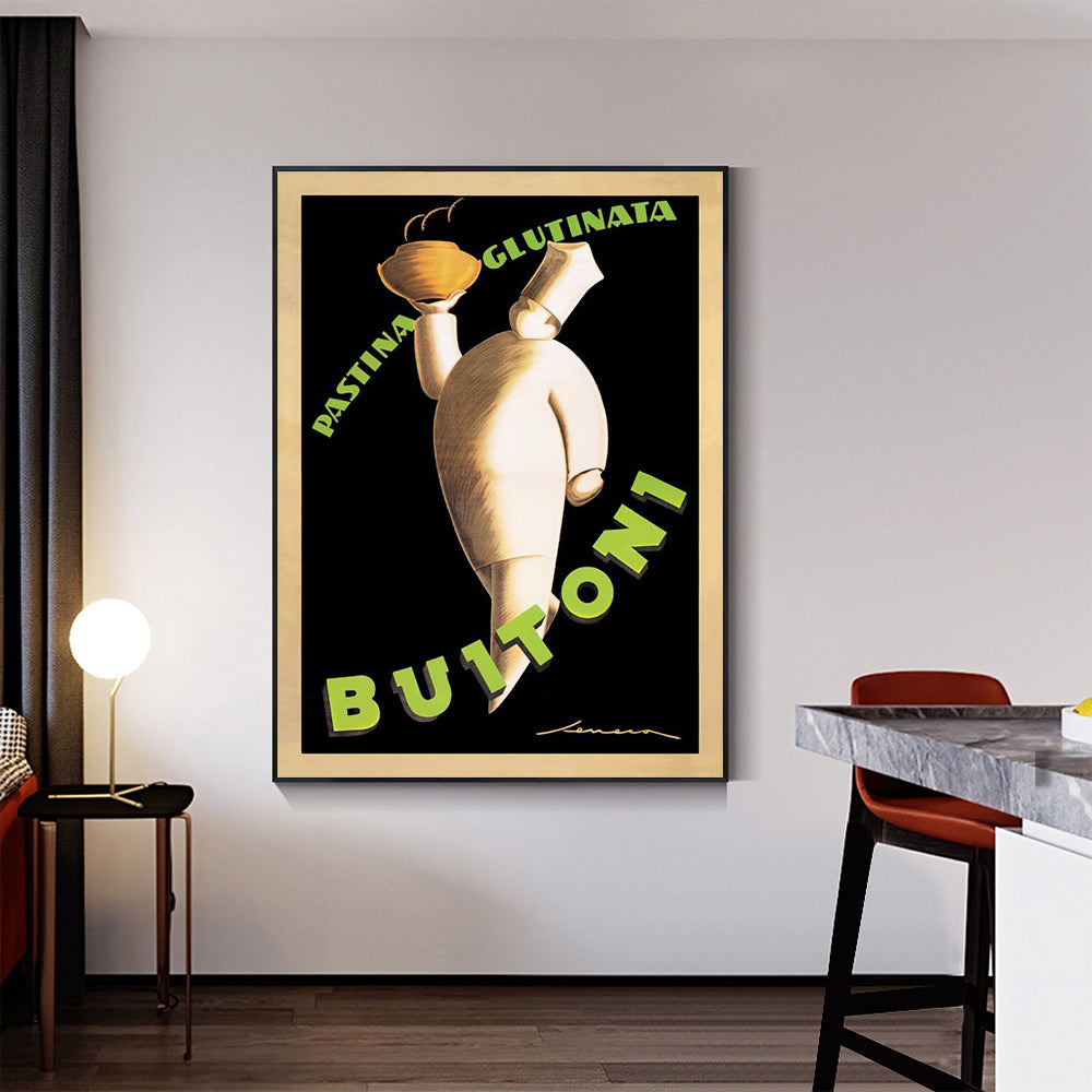 Wall Art 50Cmx70cm Buitoni Black Frame Canvas