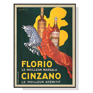 Wall Art 50Cmx70cm Florio Cinzano Black Frame Canvas