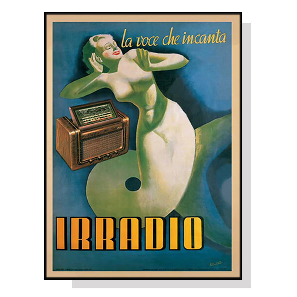 Wall Art 50Cmx70cm Irradio Cinzano Black Frame Canvas