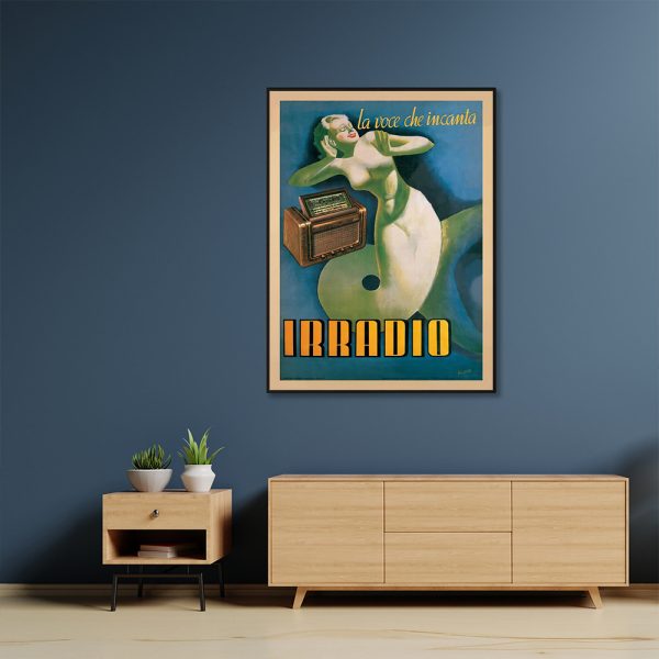 Wall Art 50Cmx70cm Irradio Cinzano Black Frame Canvas