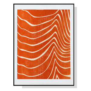 Wall Art 60Cmx90cm Abstract Orange Black Frame Canvas