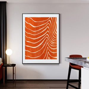 Wall Art 60Cmx90cm Abstract Orange Black Frame Canvas