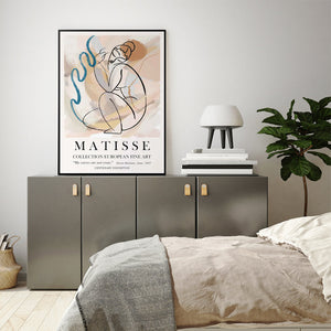 Wall Art 50Cmx70cm Matisse Nude Line Black Frame Canvas