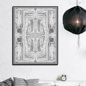 Wall Art 100Cmx150cm Abstract Mountain Black Frame Canvas