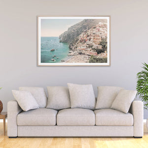 Wall Art 50Cmx70cm Italy Amalfi Coast Wood Frame Canvas