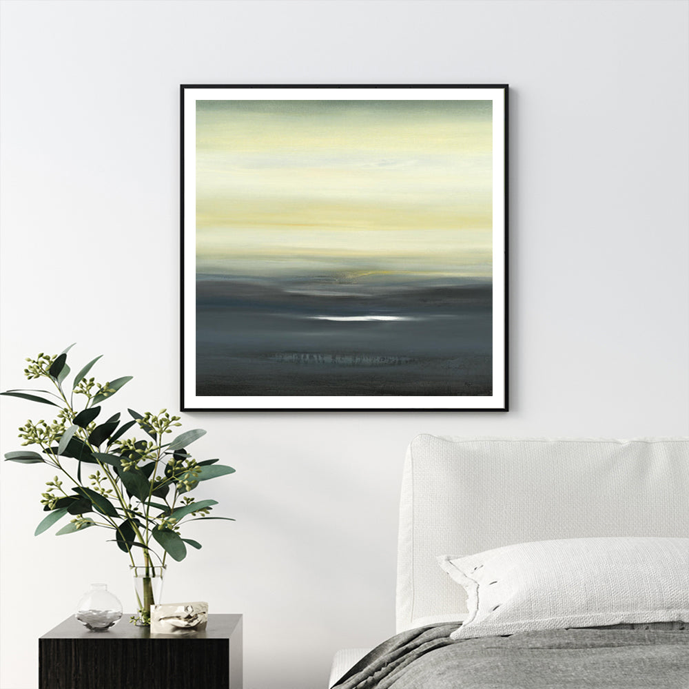 Wall Art 50Cmx50cm Land Of Serenity Black Frame Canvas