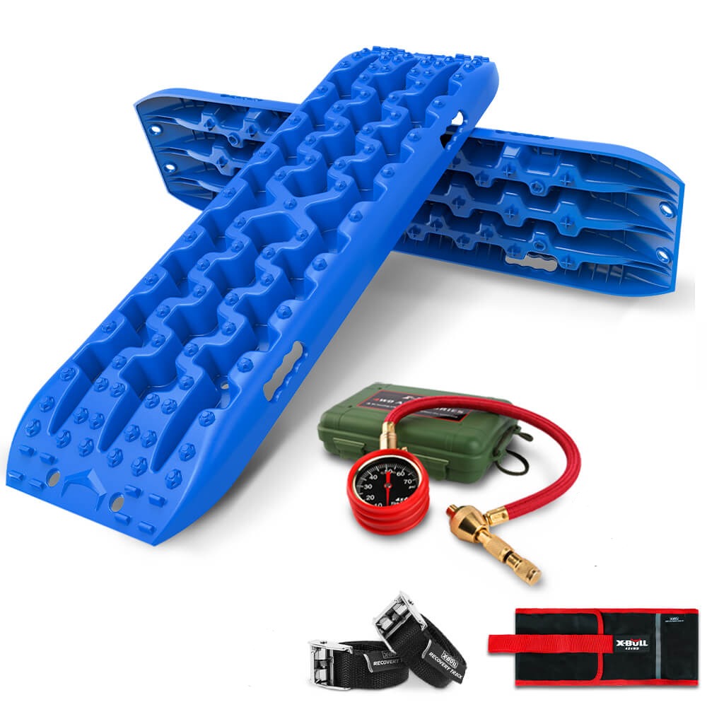 X-Bull Recovery Tracks Boards Sand Truck Mud 4Wd 4X4 Gen3.0 Blue/ Tyre Tire Deflator